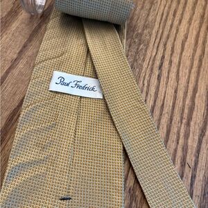 Paul Fredrick Mustard Patterned Tie